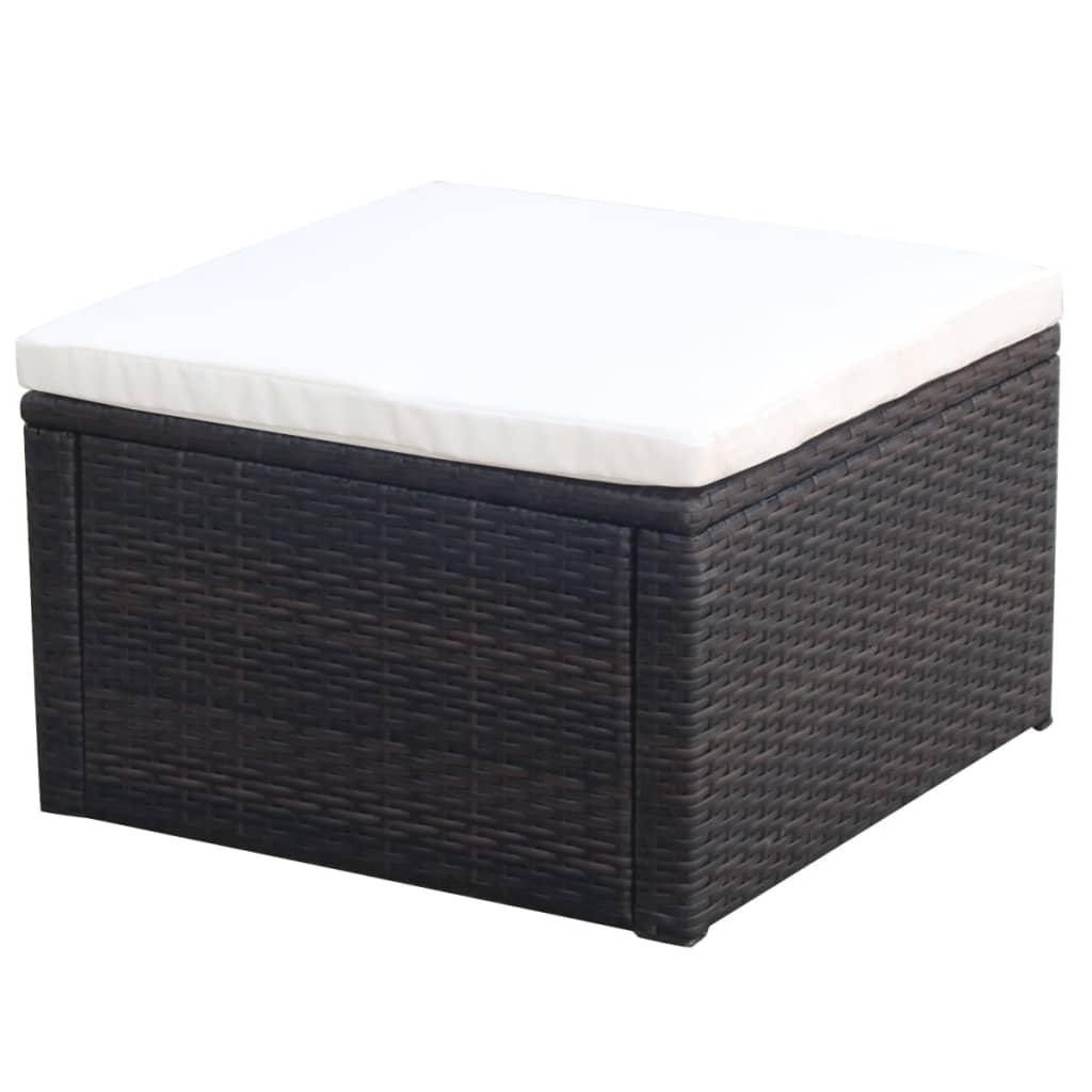 Voetenbank/poef 53x53x30 cm poly rattan