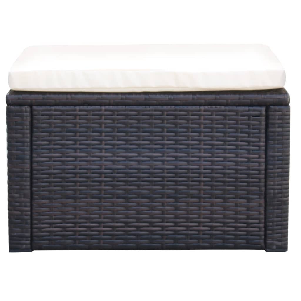 Voetenbank/poef 53x53x30 cm poly rattan