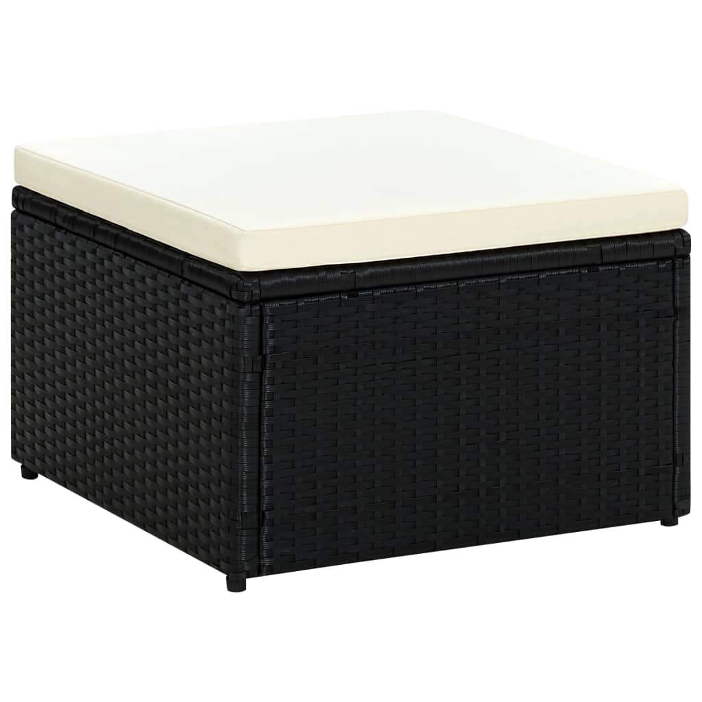 Voetenbank/poef 53x53x30 cm poly rattan