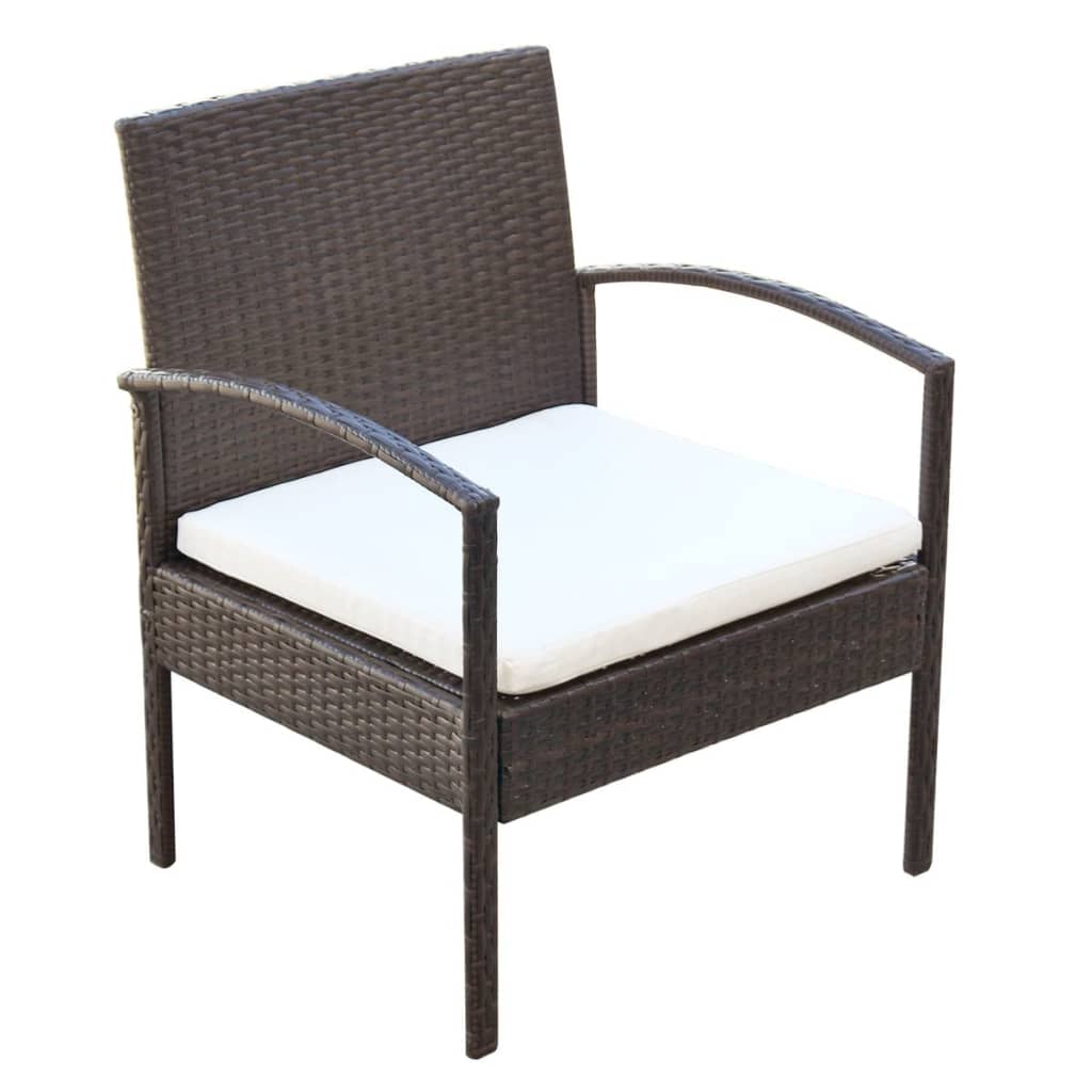 4-delige Loungeset met kussens poly rattan