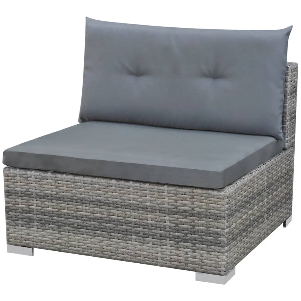 10-delige Loungeset met kussens poly rattan