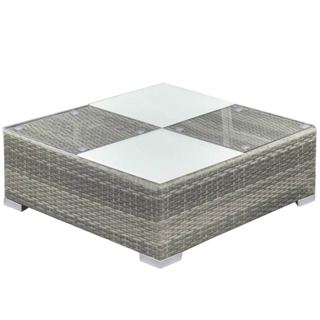 10-delige Loungeset met kussens poly rattan