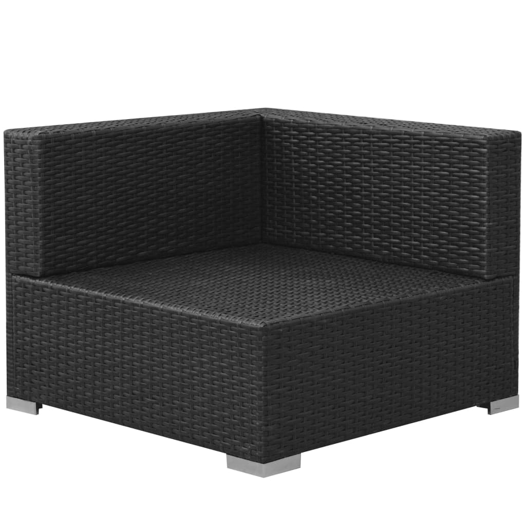 3-delige Loungeset met kussens poly rattan