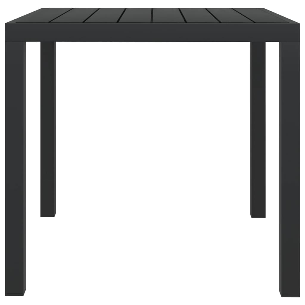 Tuintafel 80x80x74 cm aluminium en HKC zwart