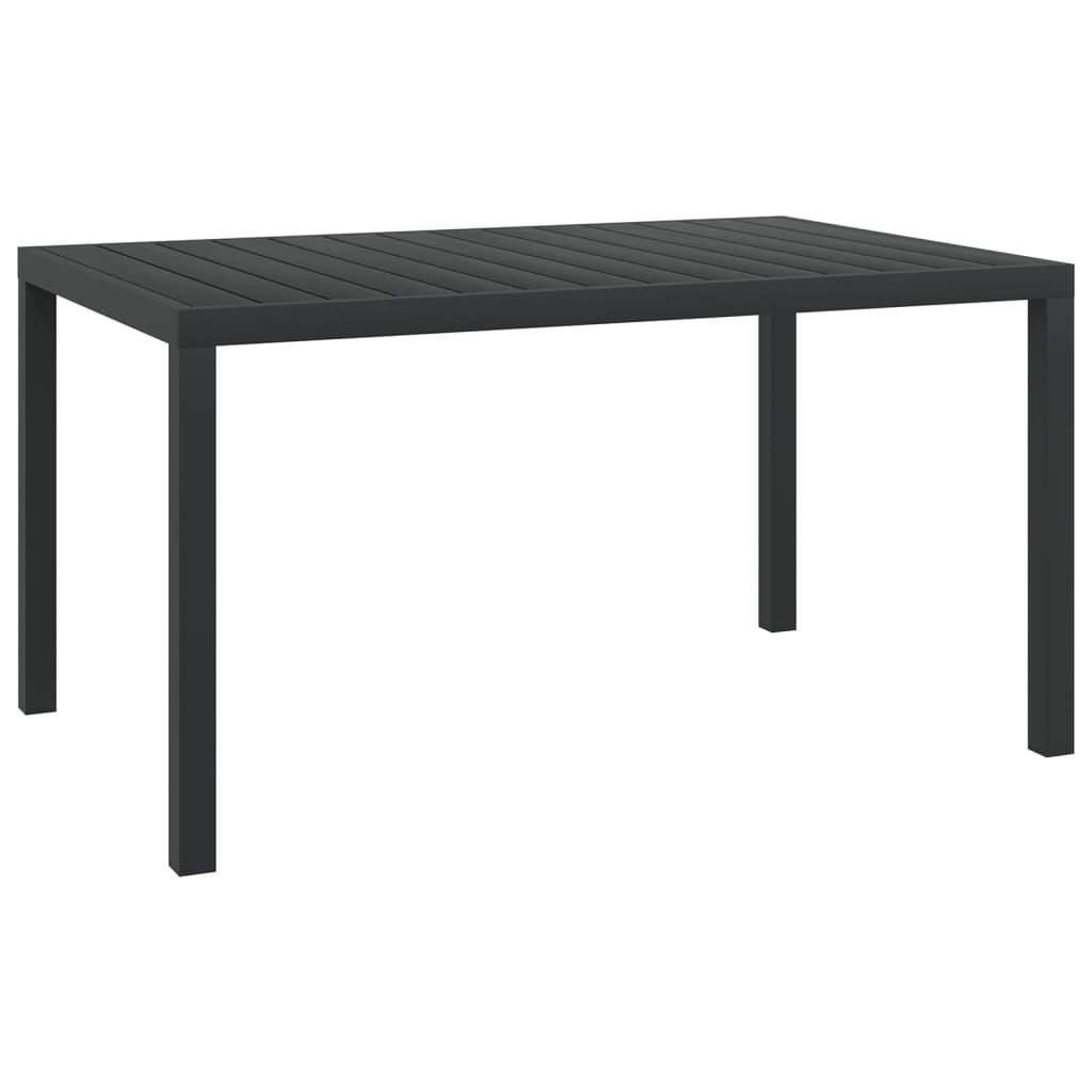 Tuintafel 80x80x74 cm aluminium en HKC zwart