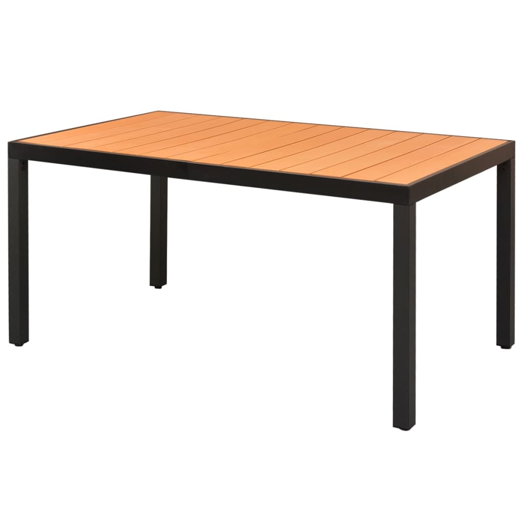 Tuintafel 185x90x74 cm aluminium en HKC bruin