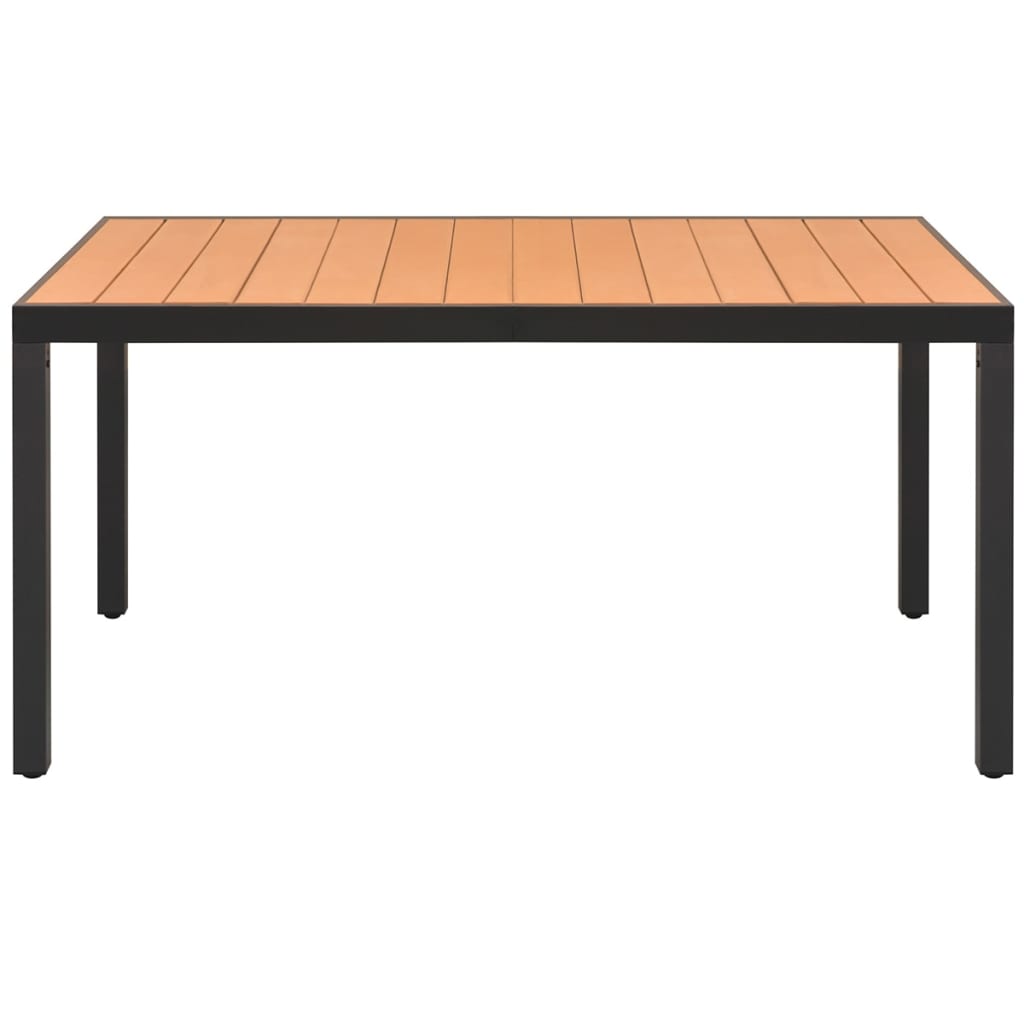 Tuintafel 185x90x74 cm aluminium en HKC bruin