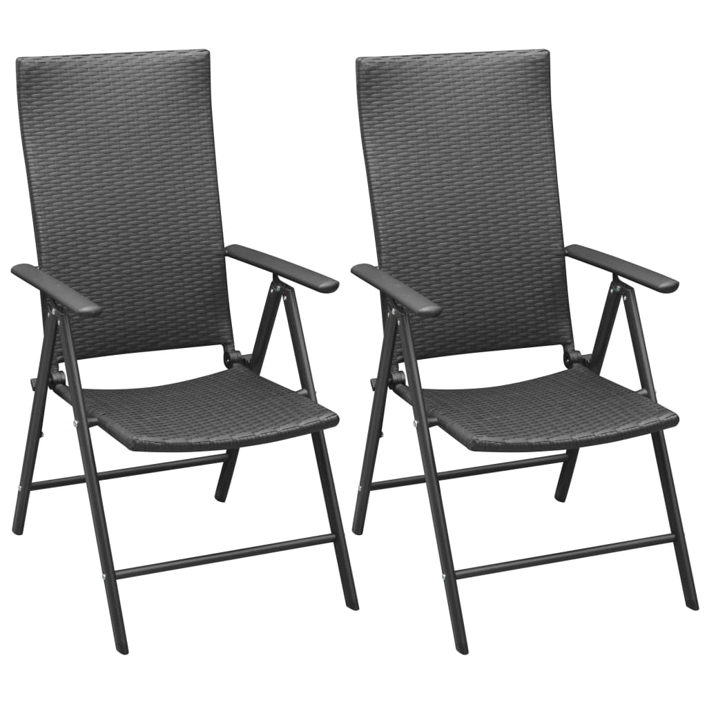 Tuinstoelen stapelbaar 2 st poly rattan