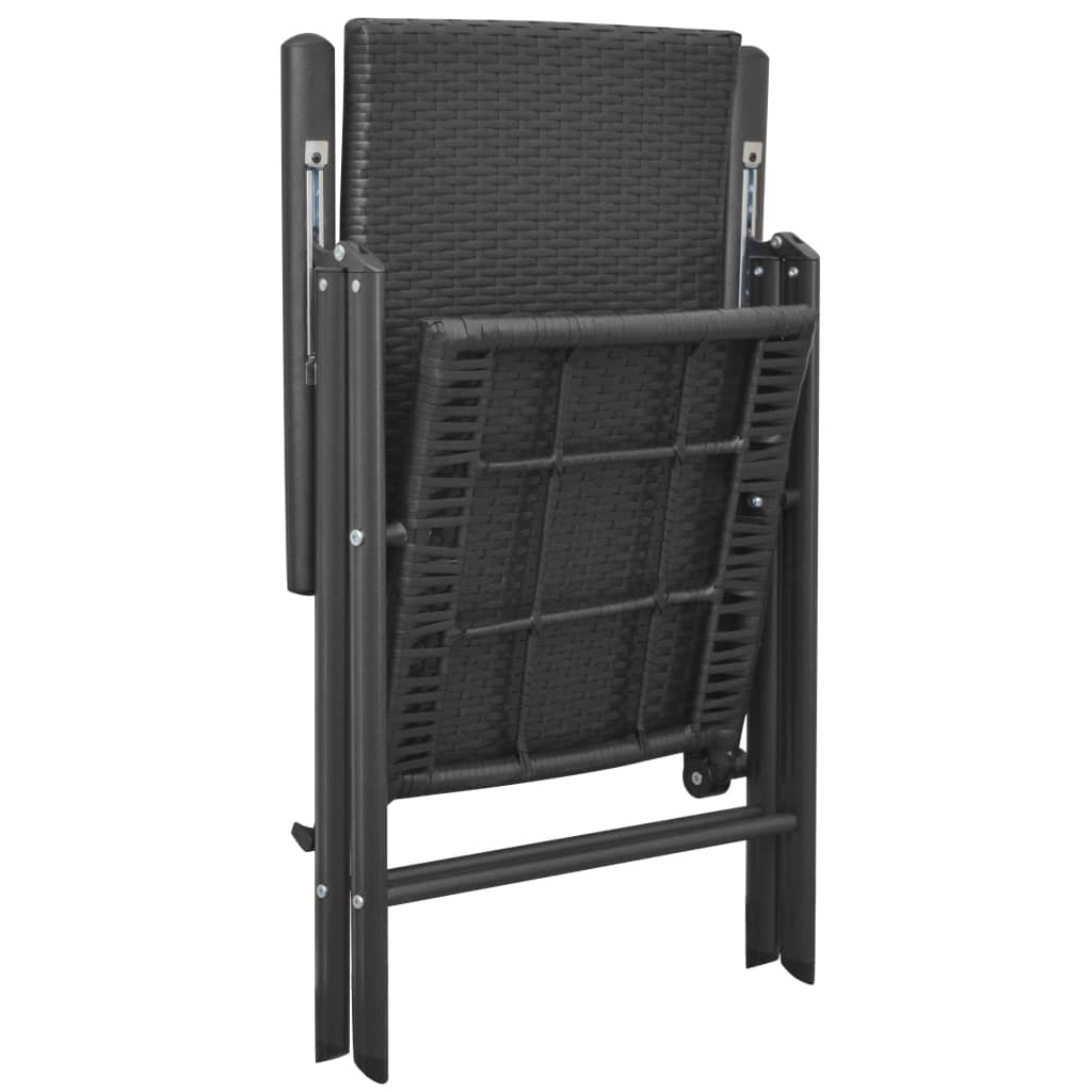 Tuinstoelen stapelbaar 2 st poly rattan