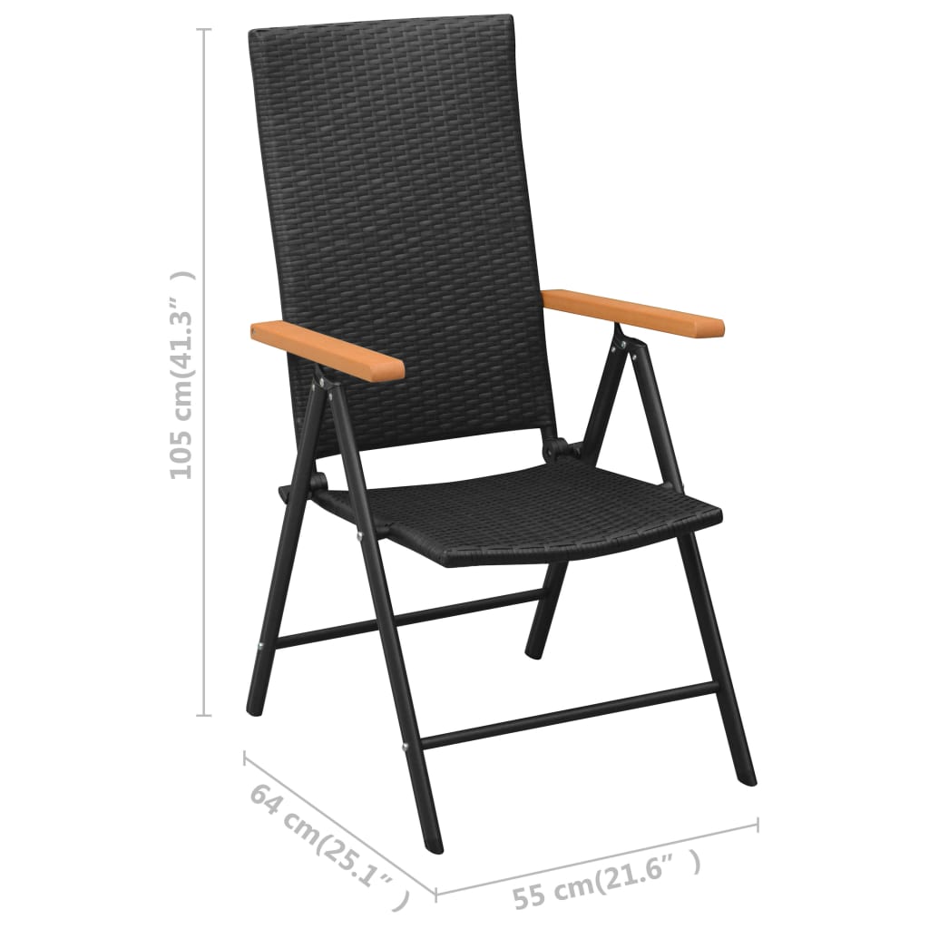 Tuinstoelen stapelbaar 2 st poly rattan