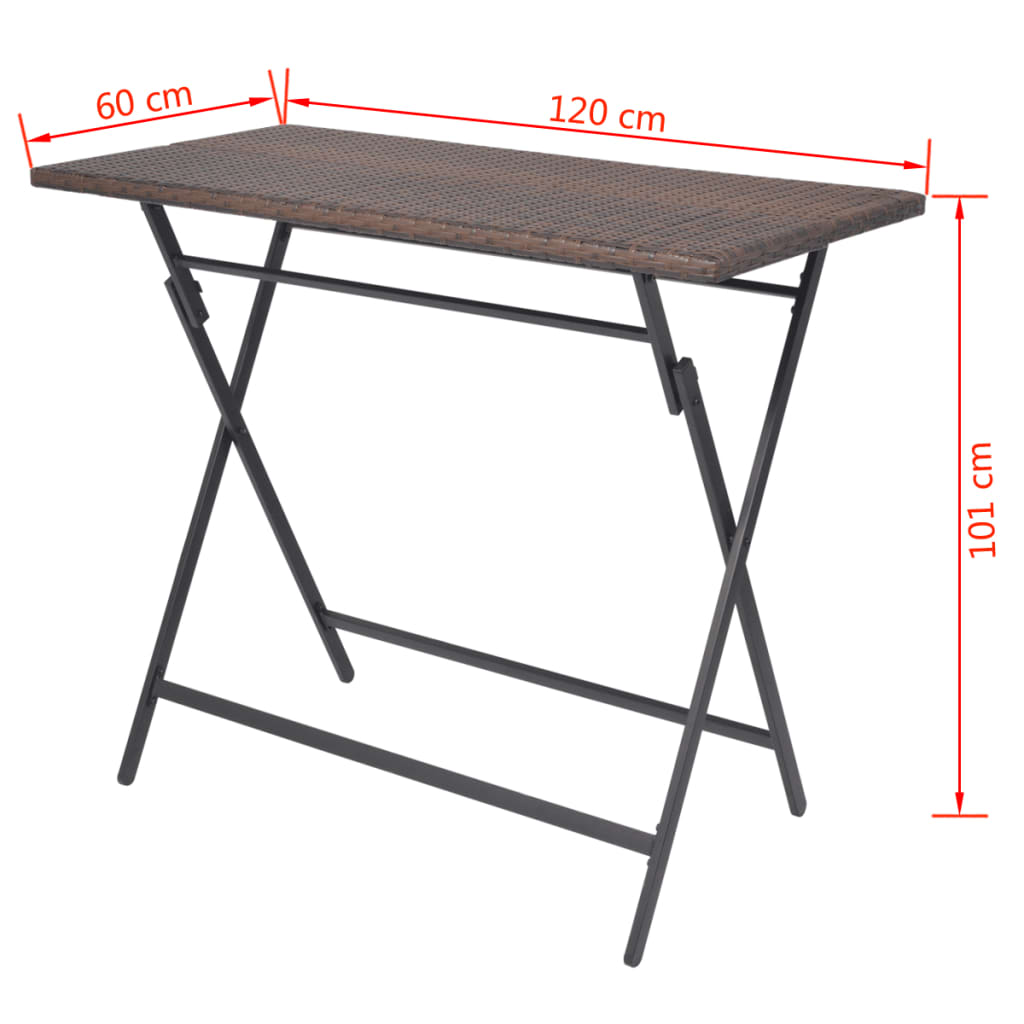 5-delige Tuinset inklapbaar staal poly rattan