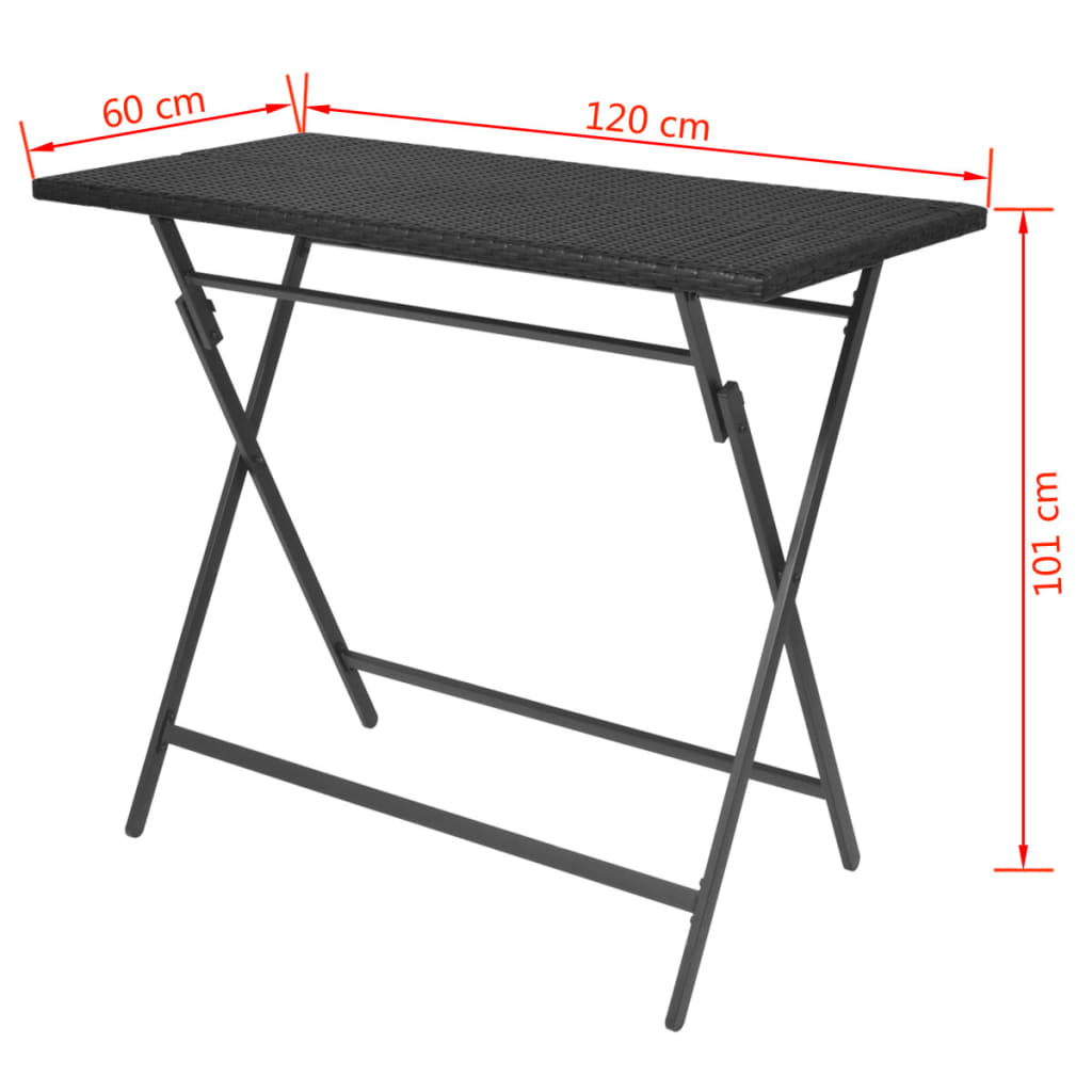 7-delige Tuinset inklapbaar staal poly rattan