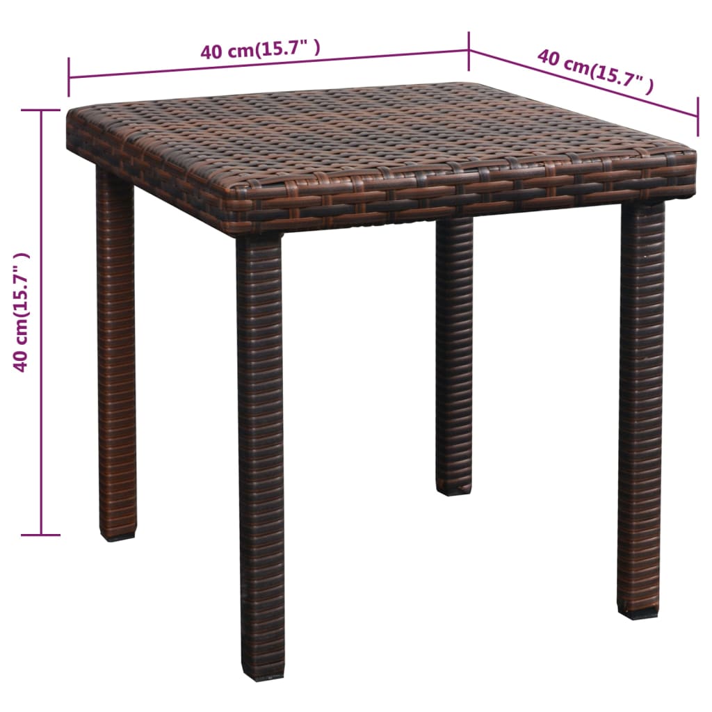 Ligbed met kussen en tafel poly rattan