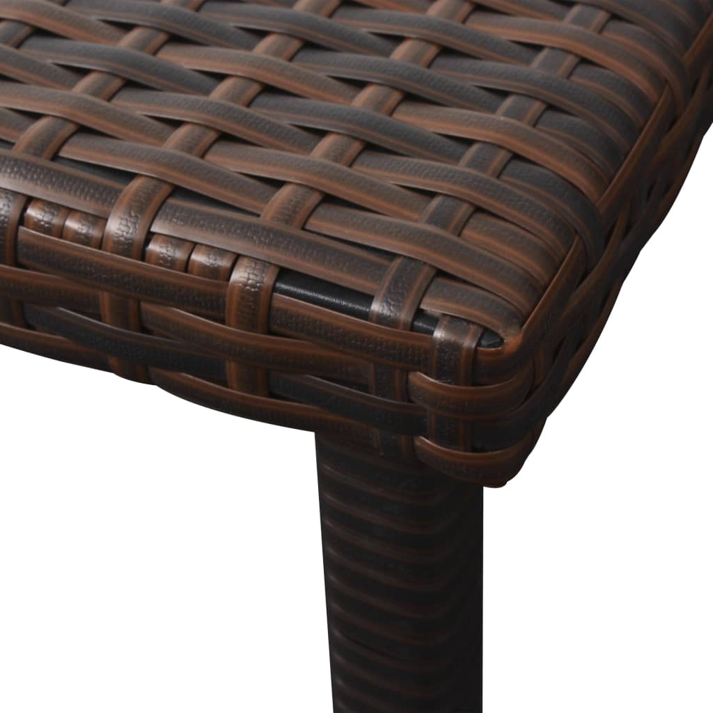 Ligbed met kussen en tafel poly rattan