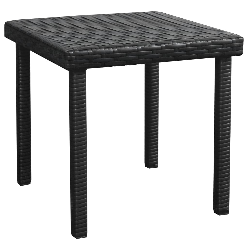 Ligbed met kussen en tafel poly rattan