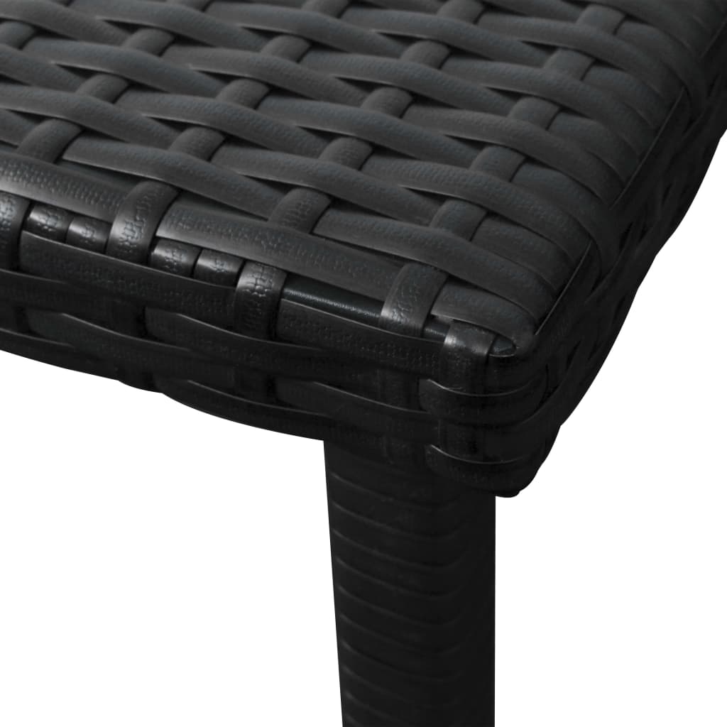 Ligbed met kussen en tafel poly rattan