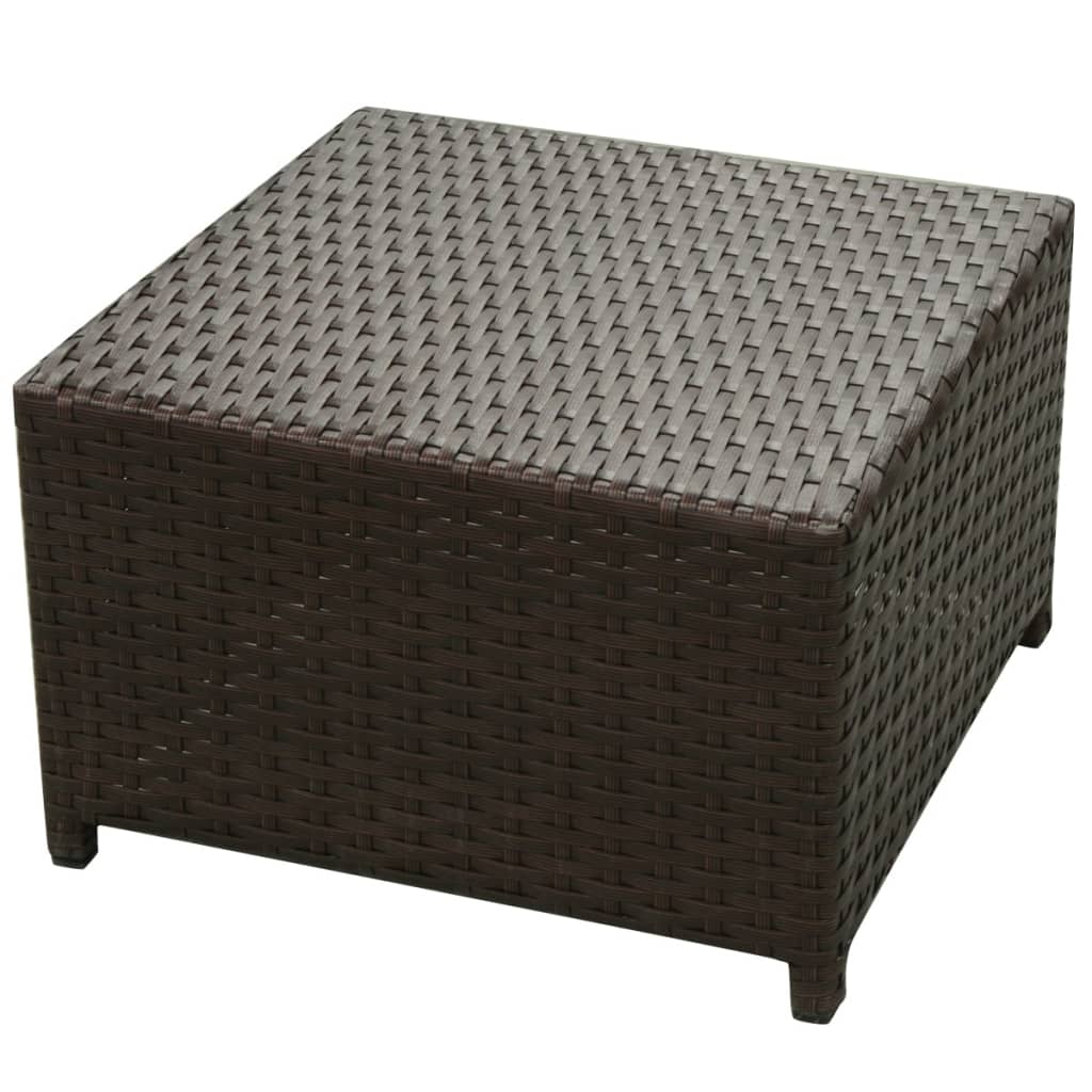 8-delige Loungeset met kussens poly rattan bruin