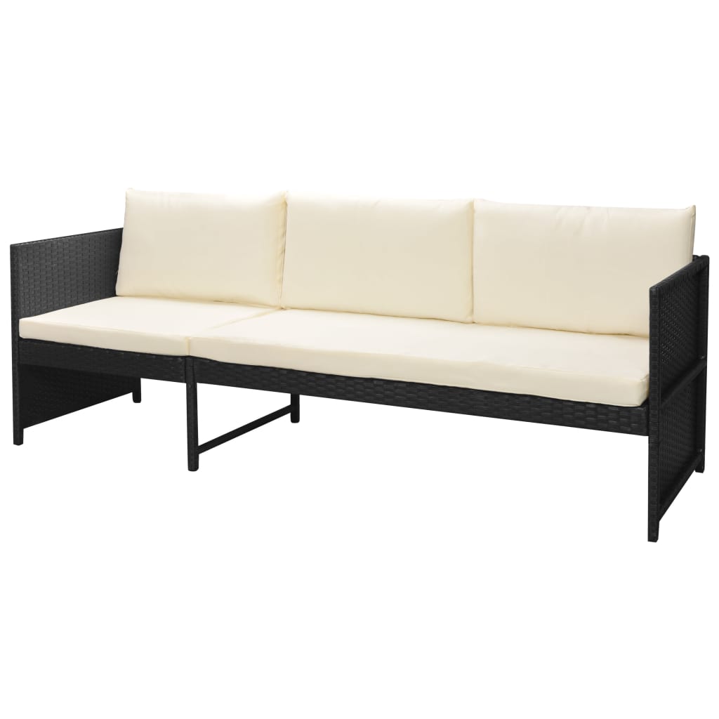 6-delige Loungeset met kussens poly rattan