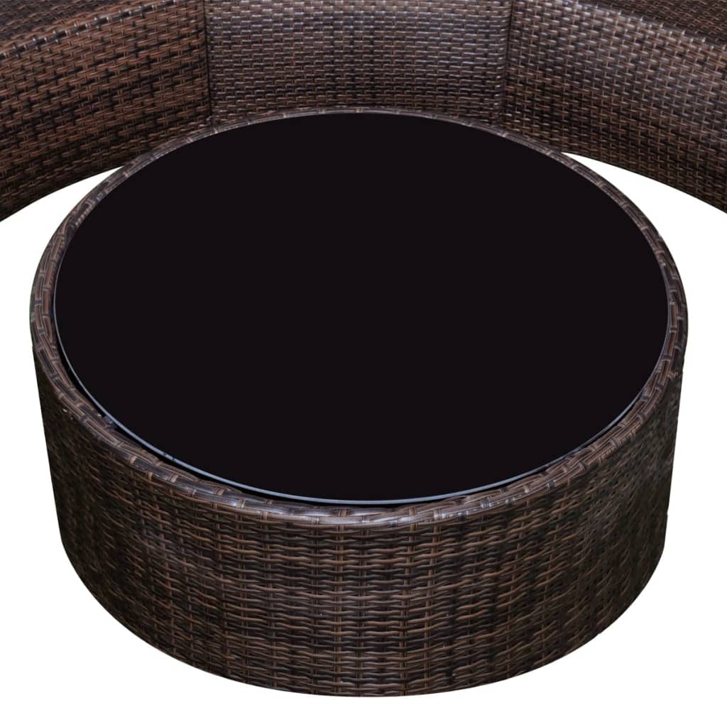 6-delige Loungeset met kussens poly rattan