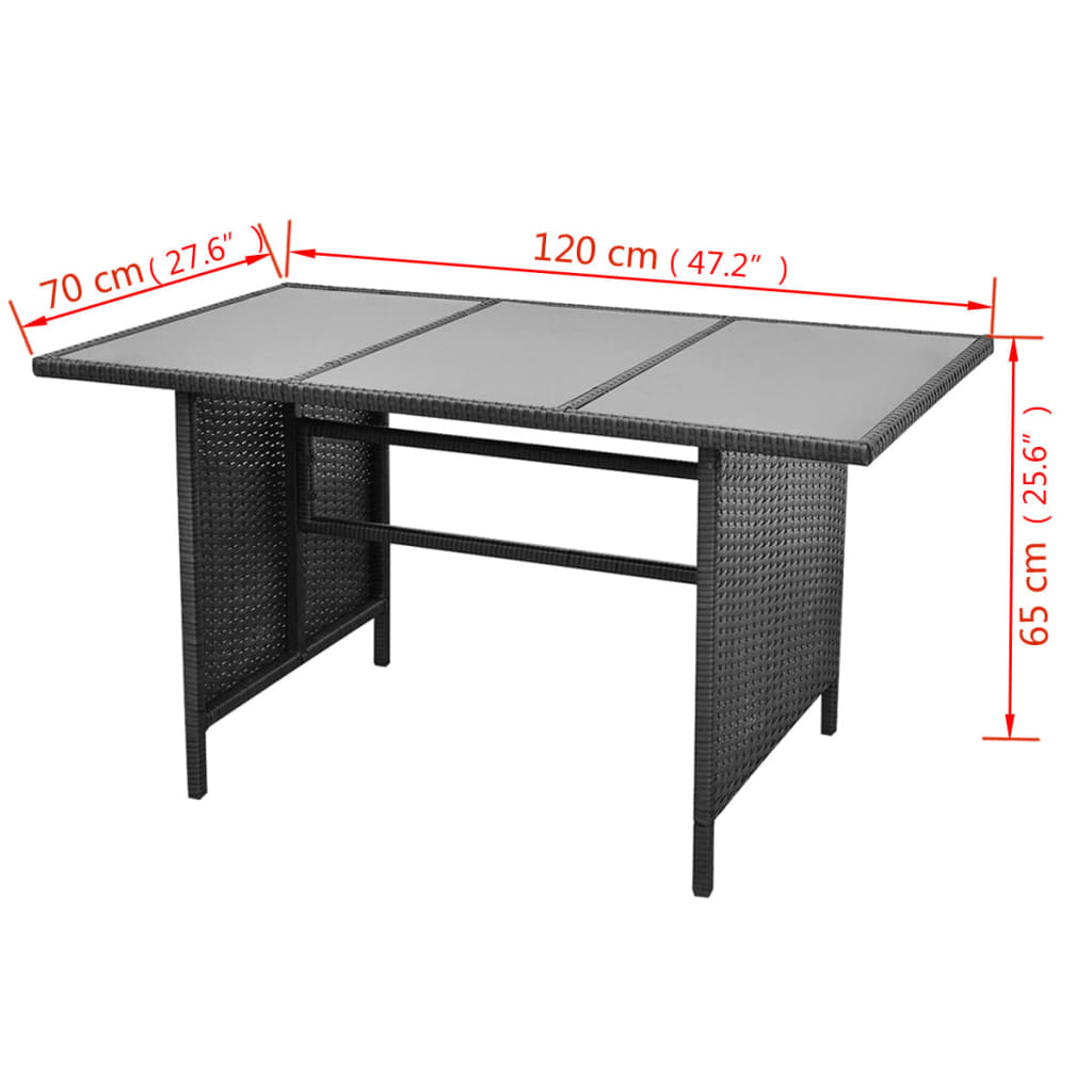 4-delige Loungeset met kussens poly rattan