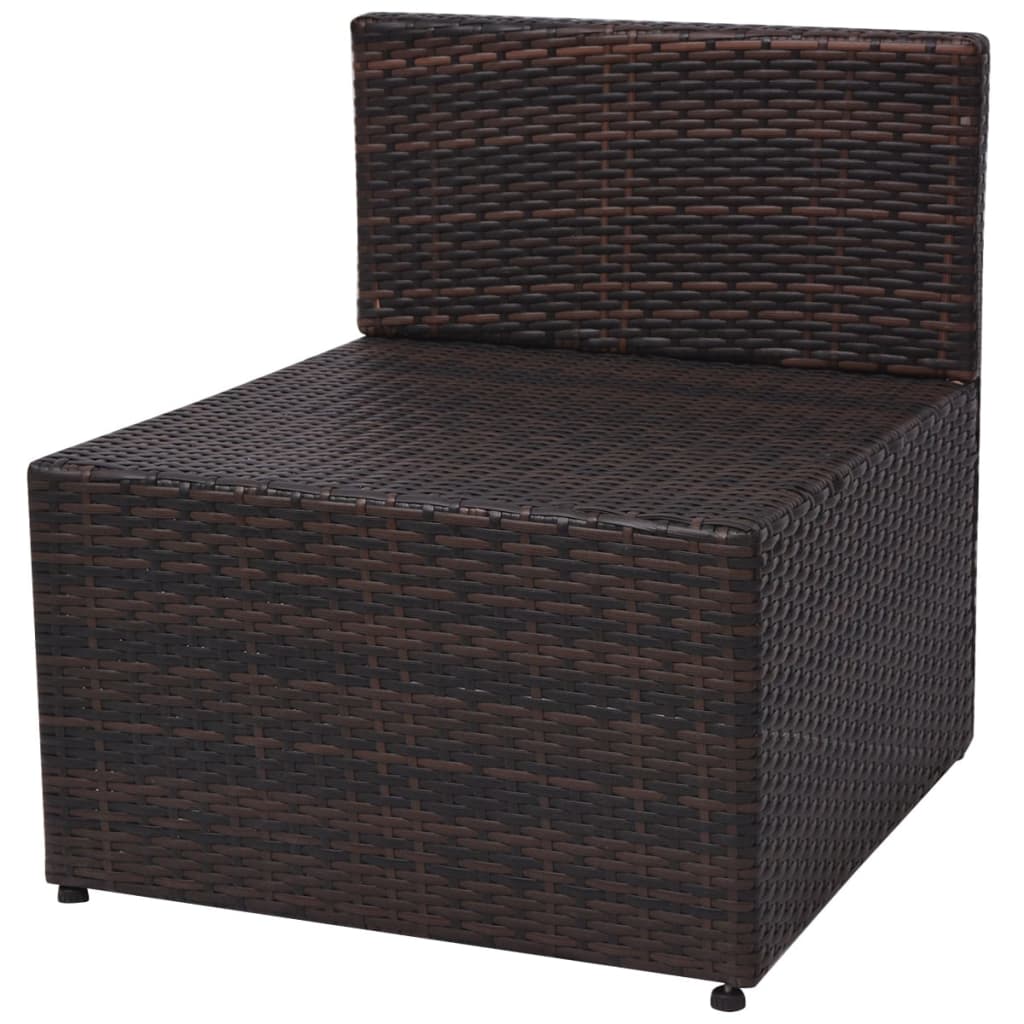 5-delige Loungeset met kussens poly rattan