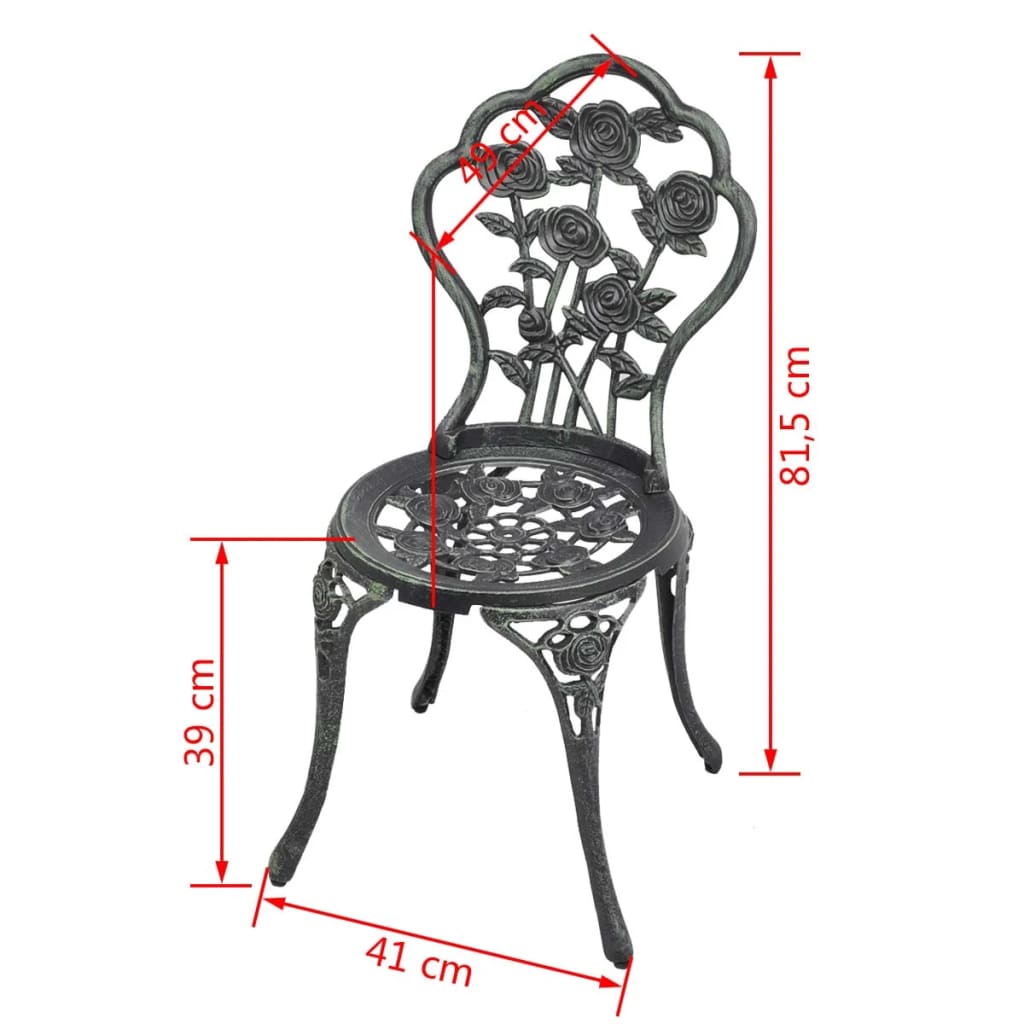 Bistrostoelen 2 st gietaluminium bronskleurig