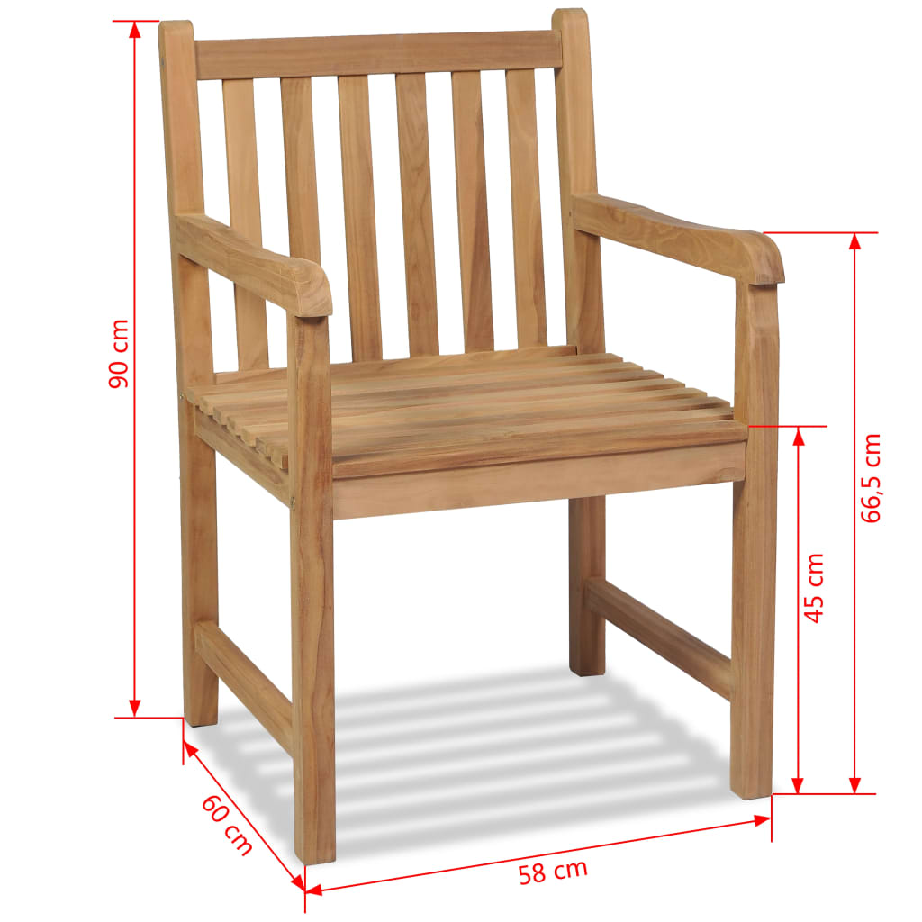 Tuinstoelen 8 st massief teakhout