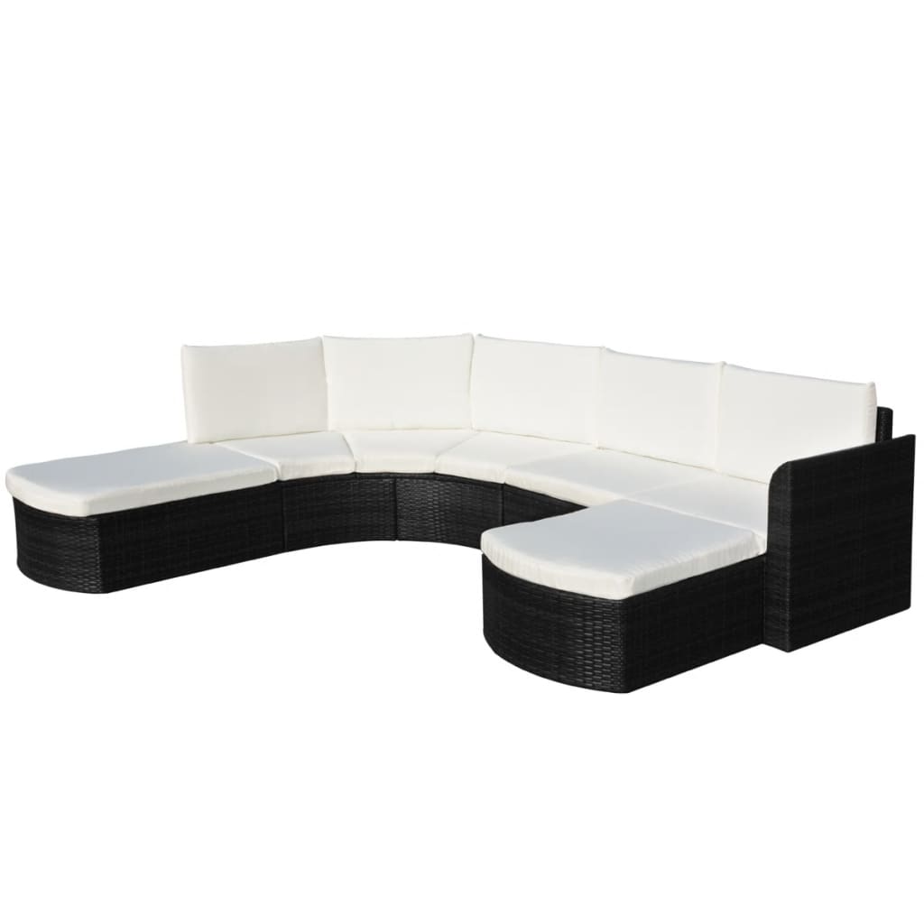 4-delige Loungeset met kussens poly rattan