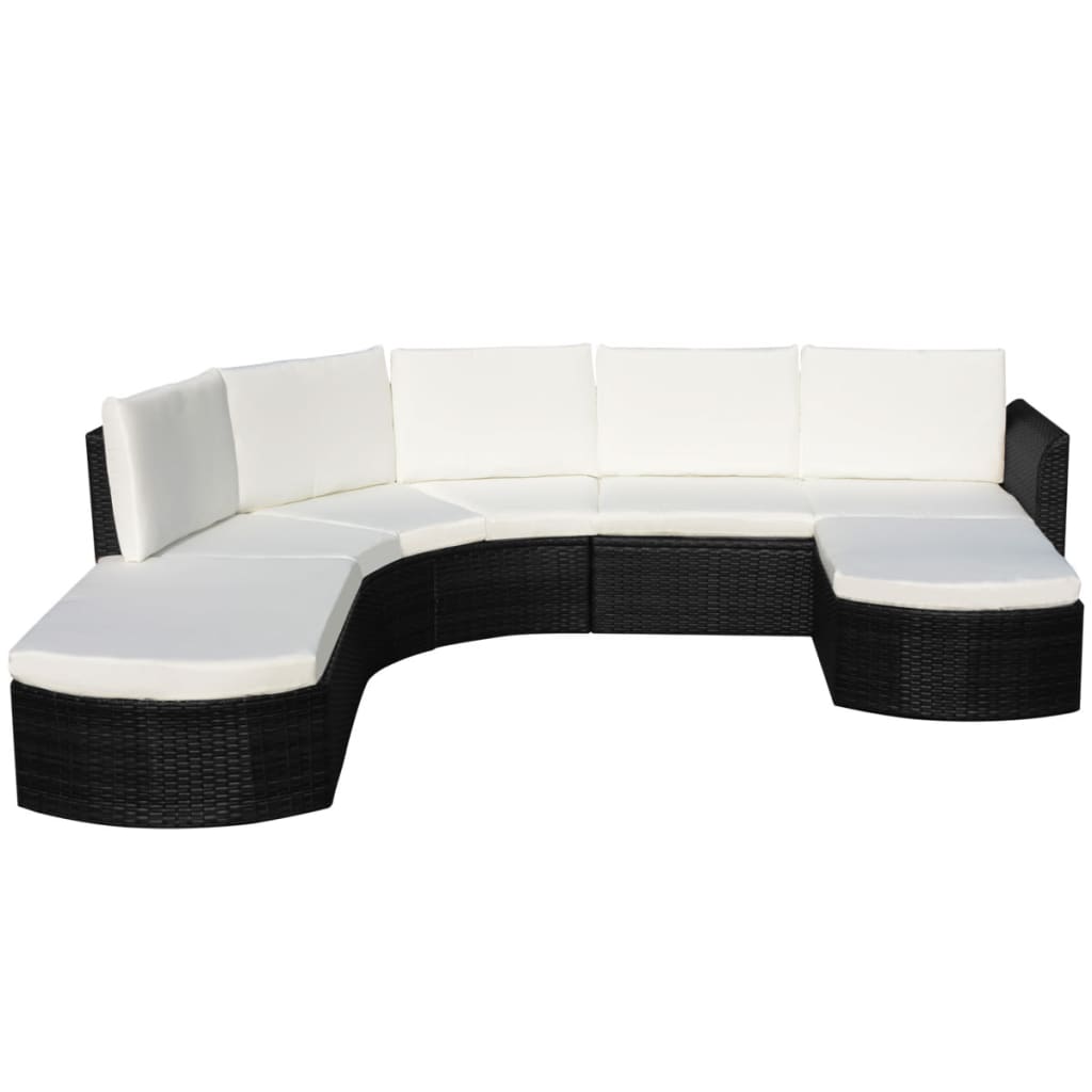 4-delige Loungeset met kussens poly rattan