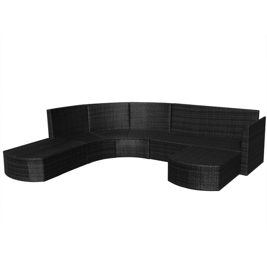 4-delige Loungeset met kussens poly rattan