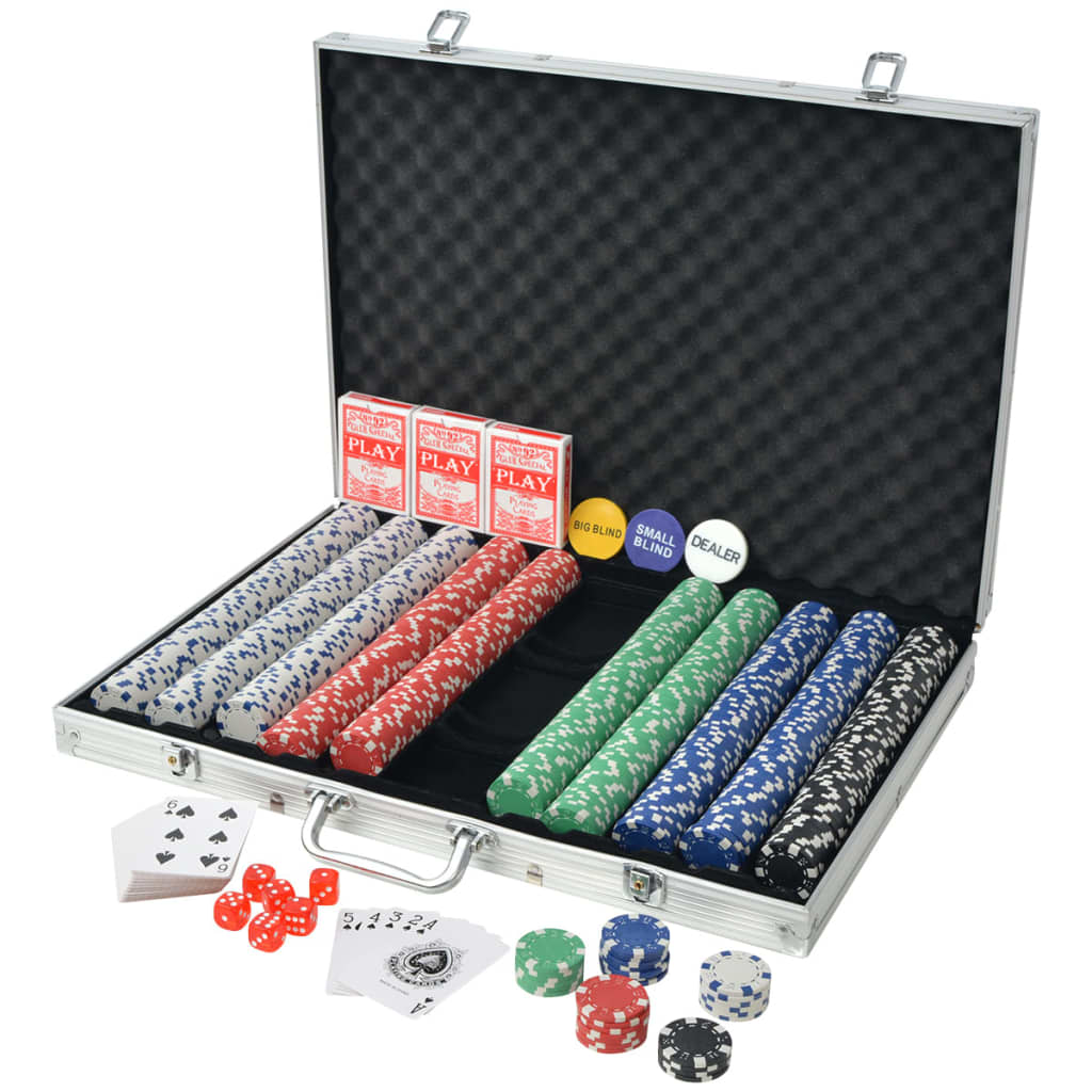 Pokerset met 1000 chips aluminium