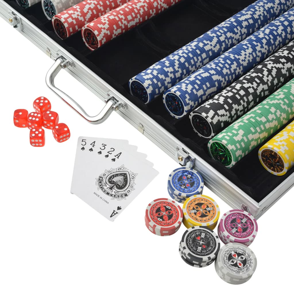 Pokerset met 500 chips aluminium