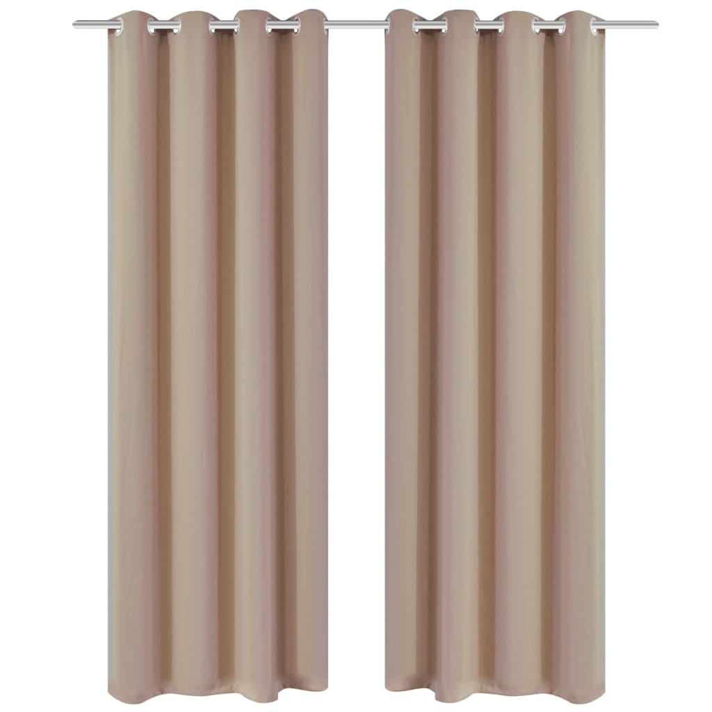 Gordijnen met metalen ringen 135 x 245 cm 2 stuks (creme)