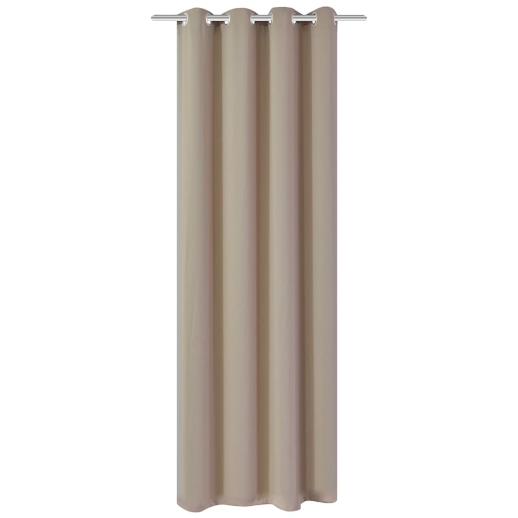 Gordijnen met metalen ringen 135 x 245 cm 2 stuks (creme)