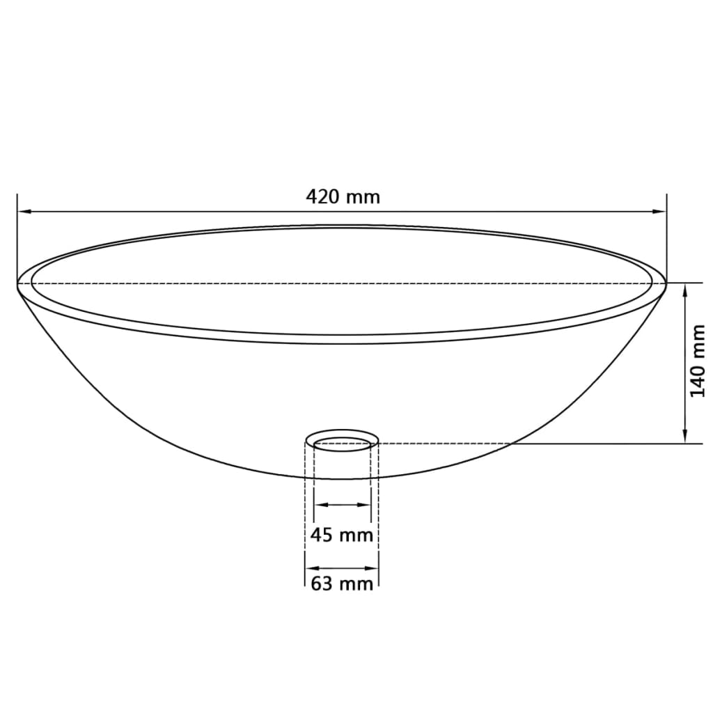 Wastafel met kraan en pop-up afvoer gehard glas bruin