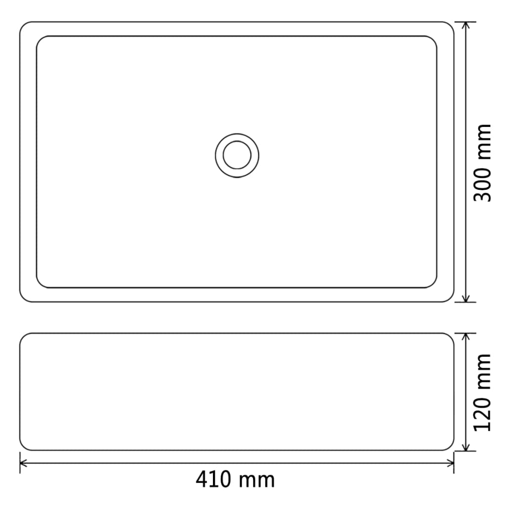 Wastafel 41x30x12 cm keramiek