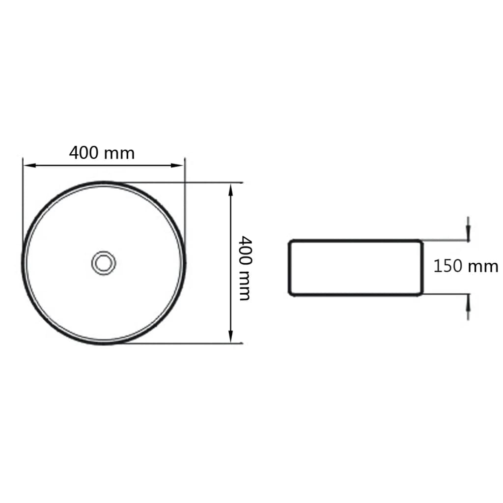 Wastafel rond 40x15 cm keramiek