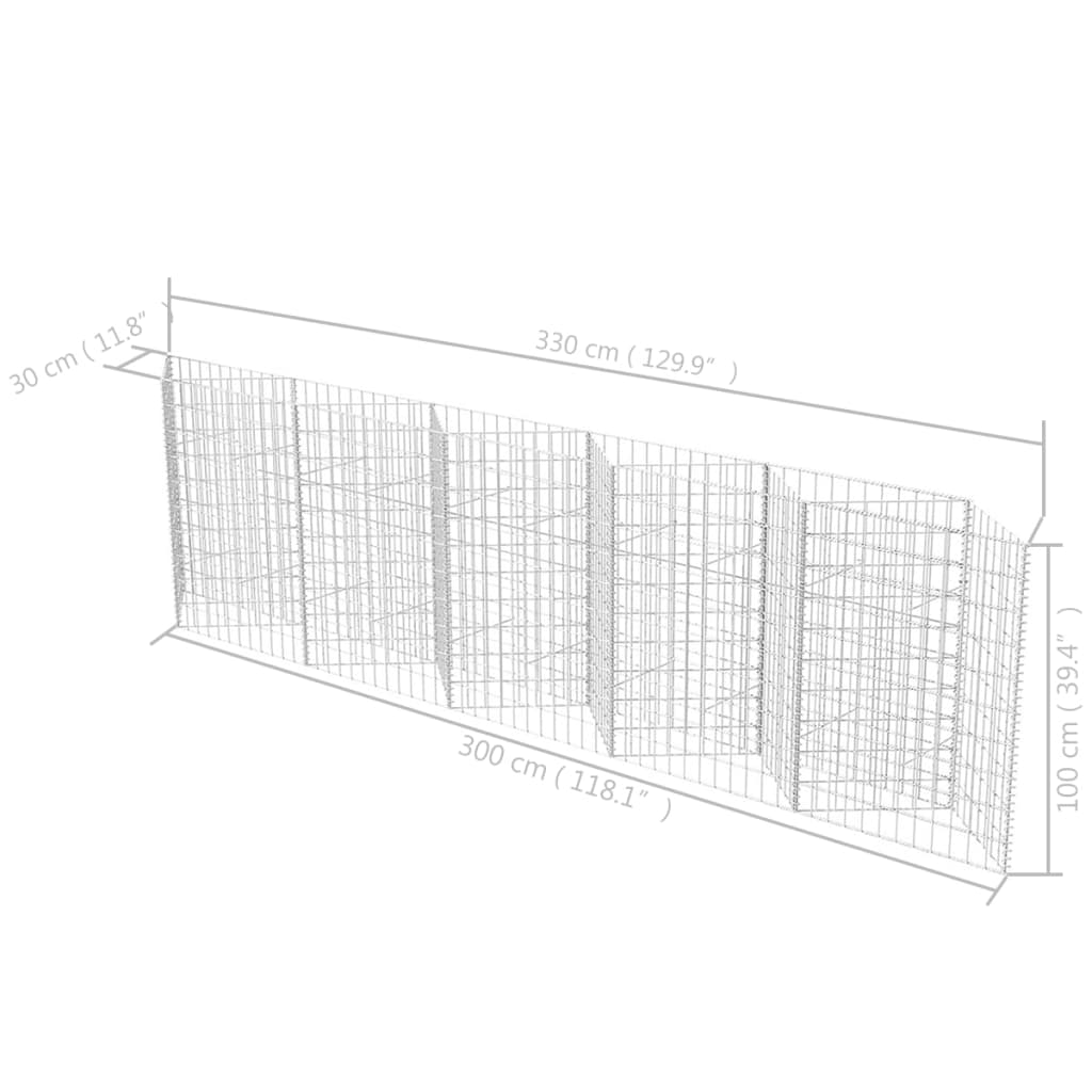 Gabion mand 300x30x50 cm gegalvaniseerd staal