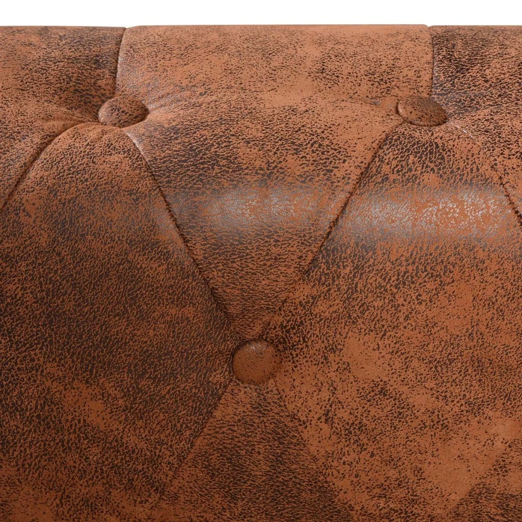 Chesterfield hoekbank 6-zits kunstleer