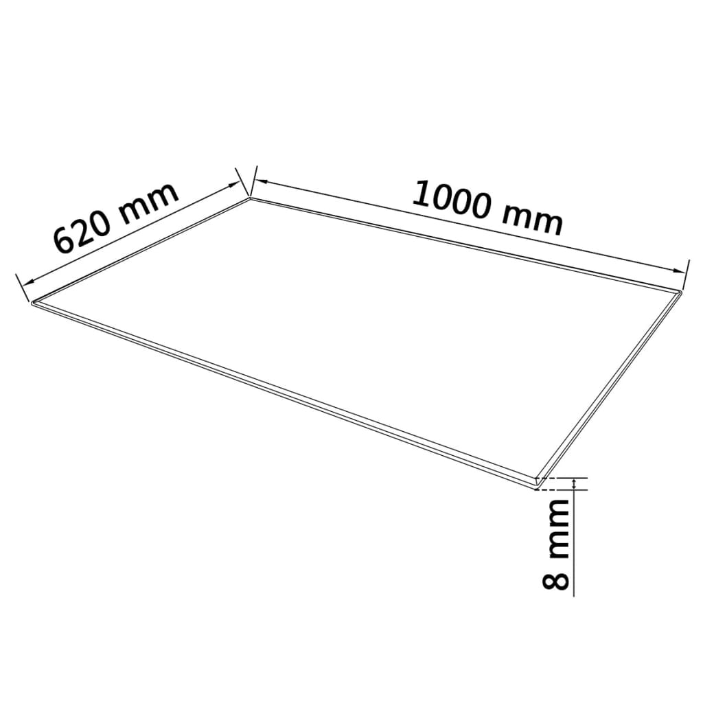 Tafelblad van gehard glas 800x800 mm vierkant