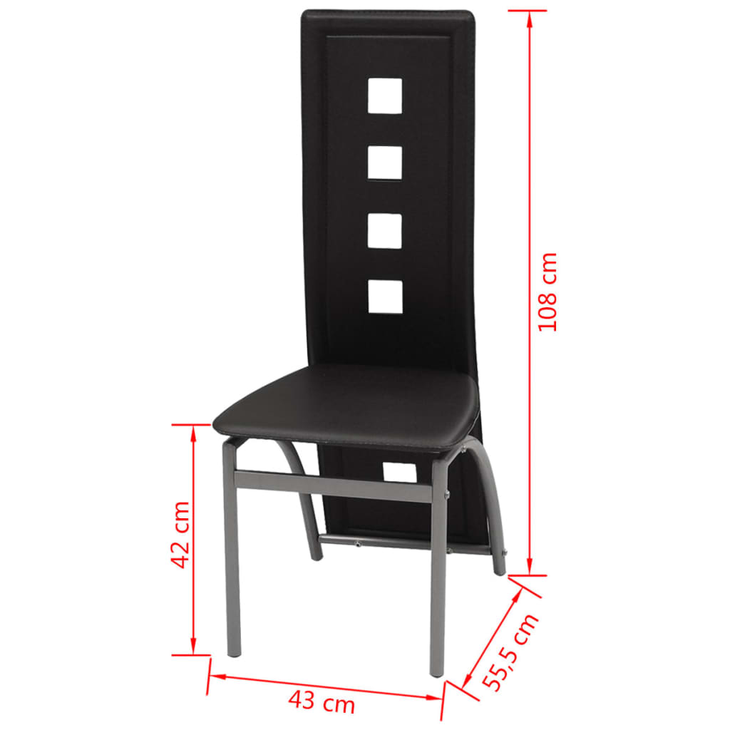 Eetkamerstoelen 6 st kunstleer