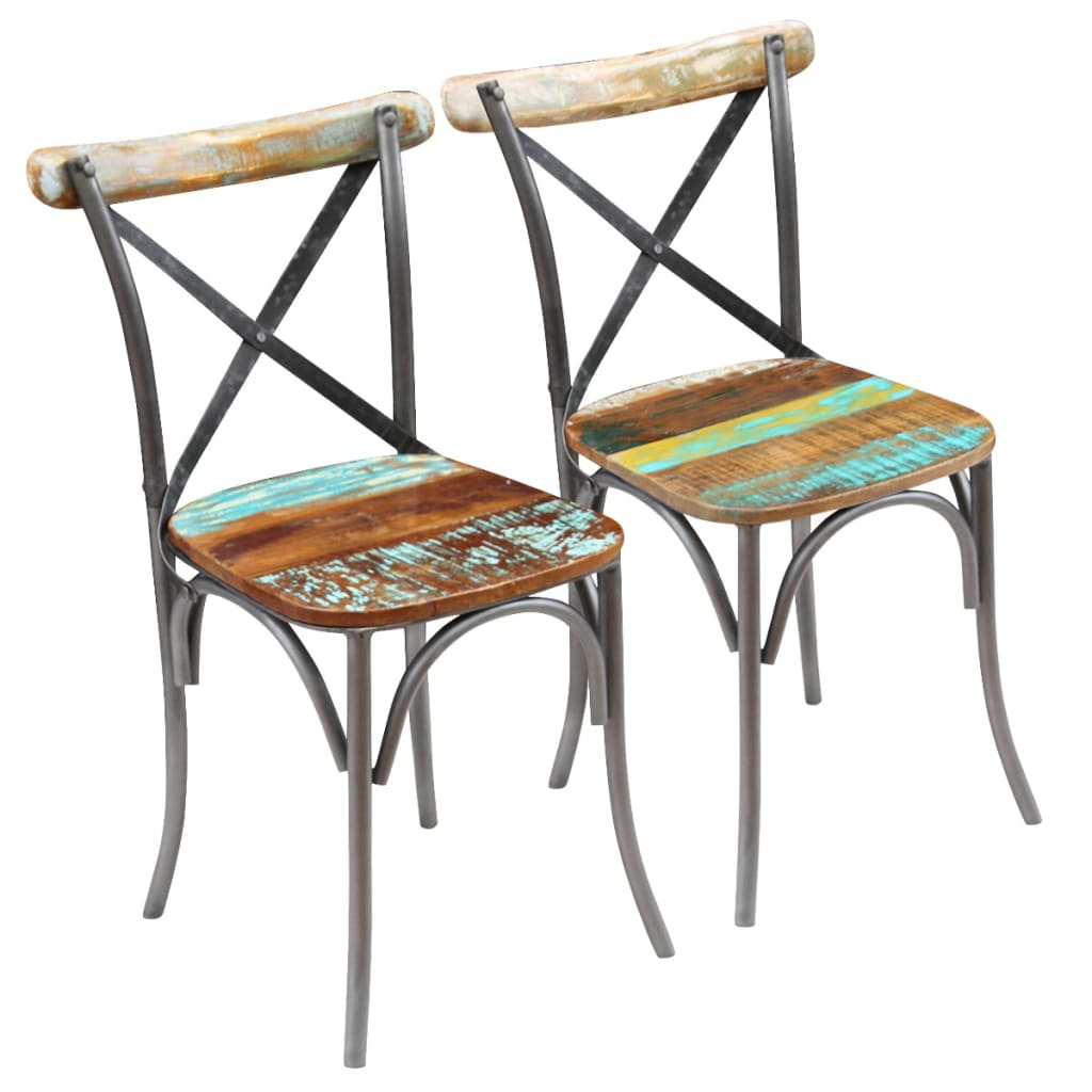 Eetkamerstoelen 4 st massief gerecycled hout