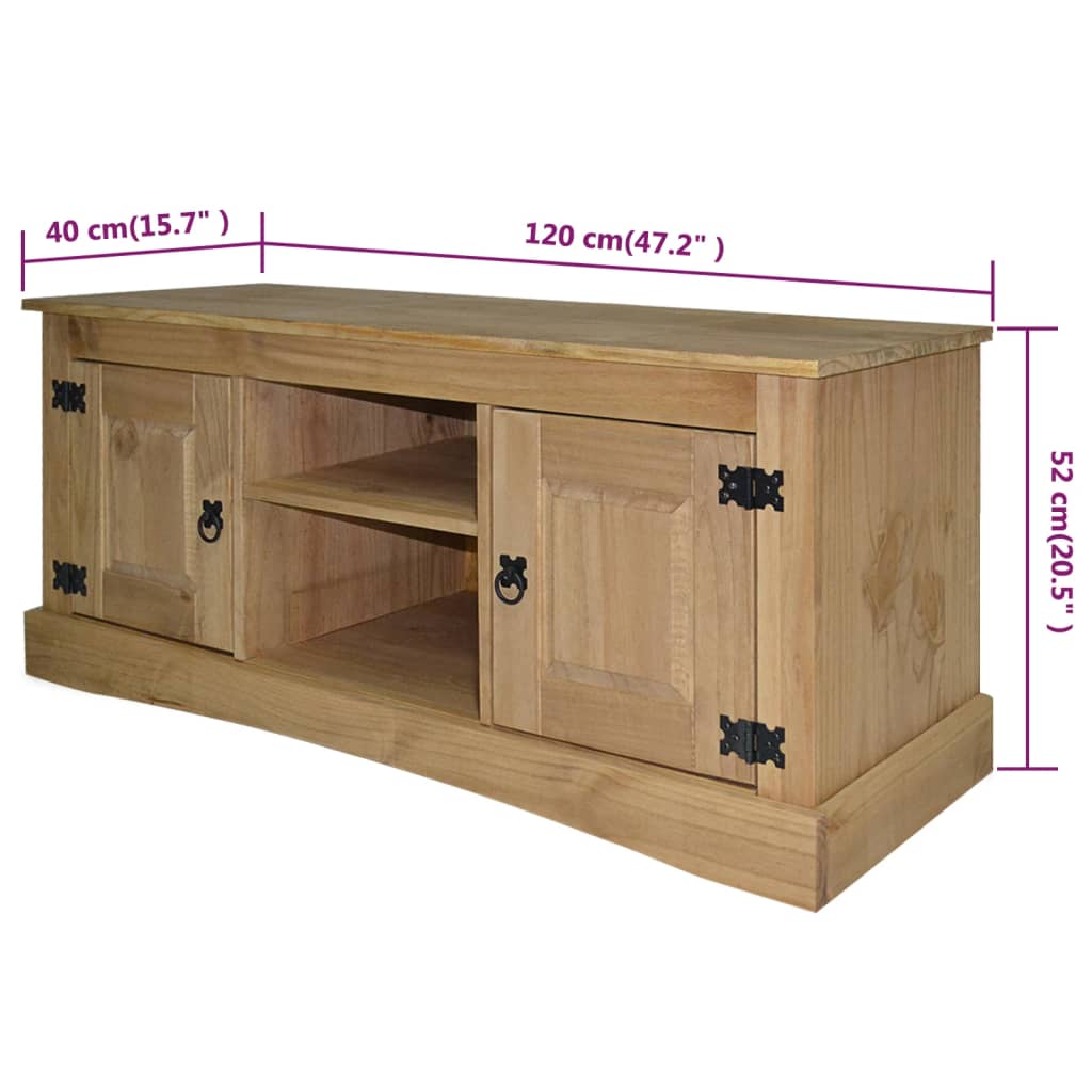 Tv-meubel Mexicaans grenenhout Corona-stijl 120x40x52 cm