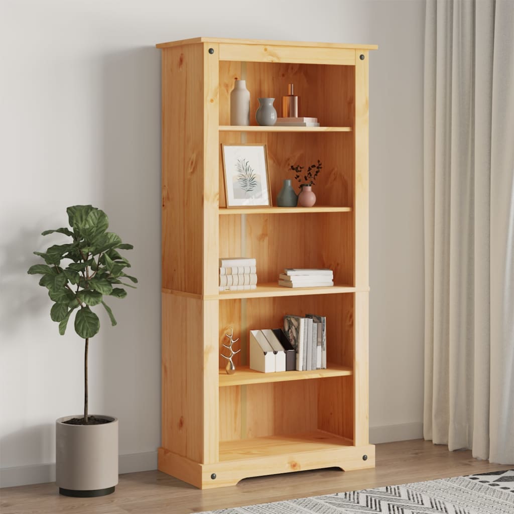 Boekenkast grenenhout met 3 planken Corona-stijl 81x29x100 cm