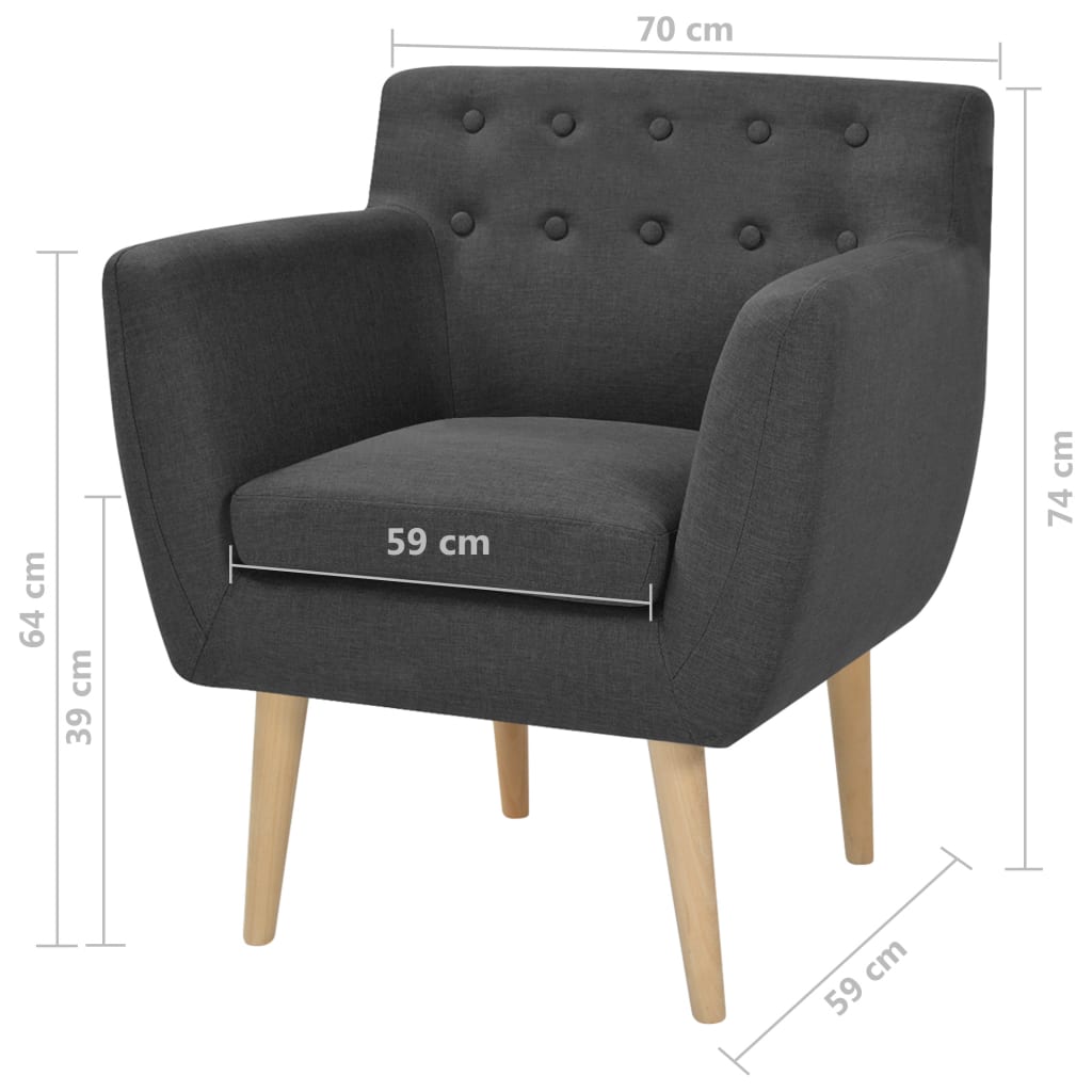 Fauteuil stof lichtgrijs