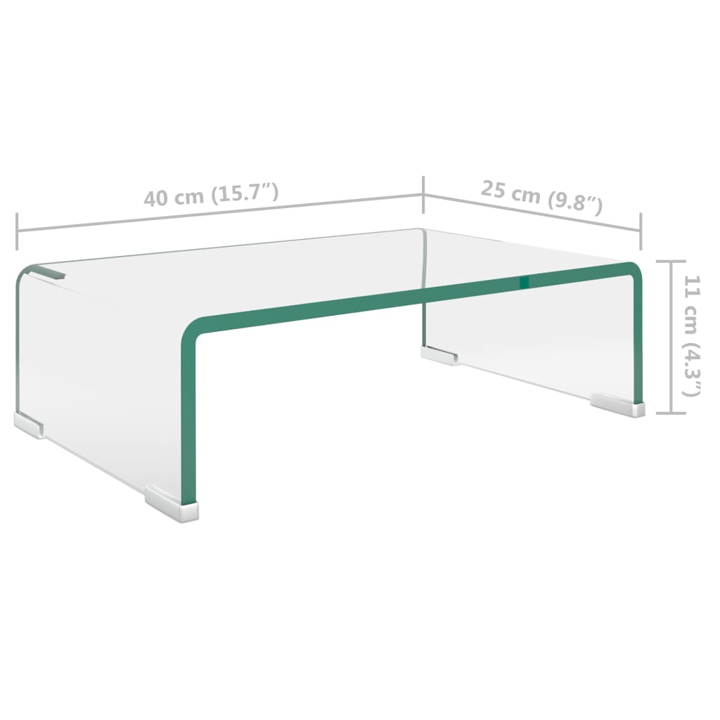 TV-meubel/monitorverhoger 120x30x13 cm glas