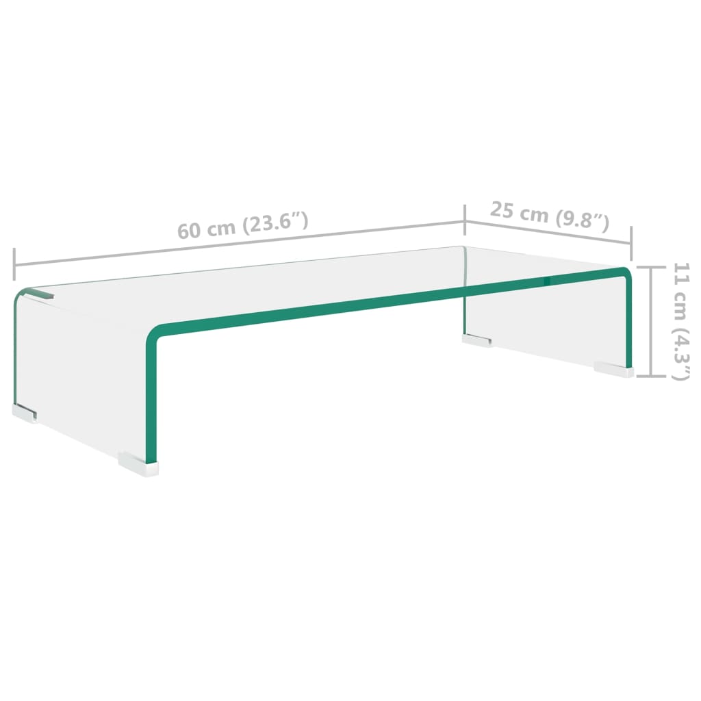 TV-meubel/monitorverhoger 120x30x13 cm glas