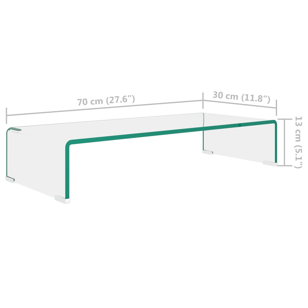 TV-meubel/monitorverhoger 120x30x13 cm glas