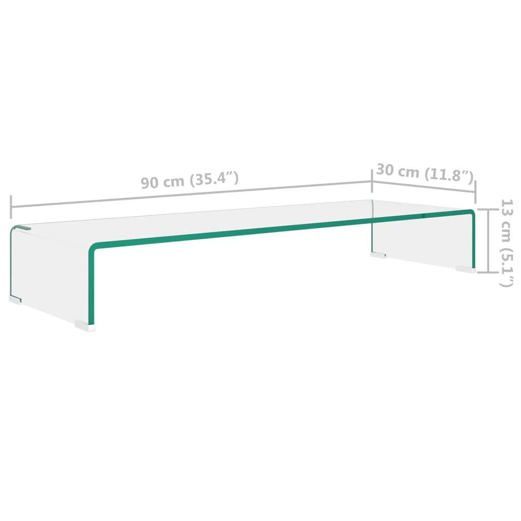 TV-meubel/monitorverhoger 120x30x13 cm glas