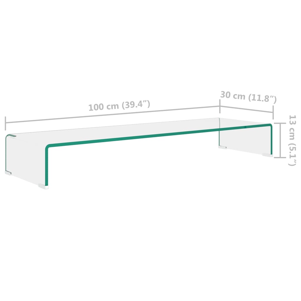 TV-meubel/monitorverhoger 120x30x13 cm glas